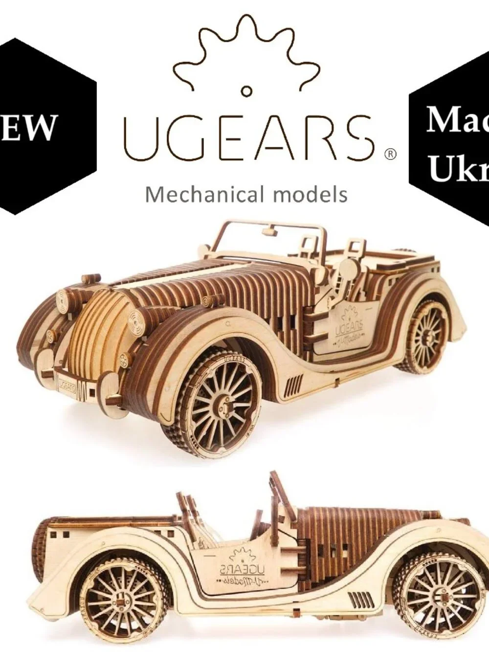NEW UGEARS Car Roadster Vehicle Model 3D Wooden Puzzle Craft Project Brand new M